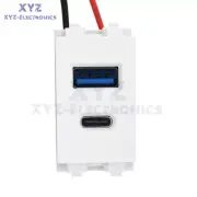 Type 128 USB Power Module 220V 5V 2.1A Dual Port USB+Type C Charging Socket