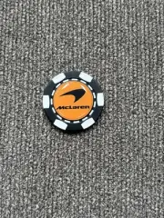 McLaren F1 Poker Chip Golf Ball Marker One Sided Raised Bubble Graphic Black