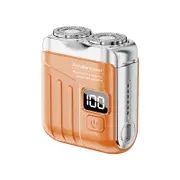 Orange Magnetic Electric Shaver Mini Rechargeable Portable Washable Beard Razor for Men Super Clean