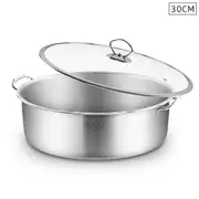 SOGA Stainless Steel 30cm Casserole With Lid Induction Cookware
