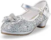 [AQIYI] Girls Princess Shoes Toddlers Sequin Sweet Bows Sandals Little Girls Party Pumps Sparkle Wedding Dress Shoes