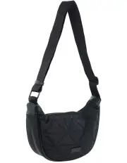 [PIERRE CARDIN] Nylon Crescent Cross-Body Bag in Black