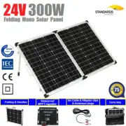 24V 300W Mono Folding Solar Panel Kit 36V PV Portable 12V 24V Battery Charging