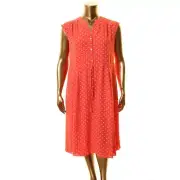 ANNE KLEIN NEW Women's Polka Dot Drawstring-waist Midi A-Line Dress TEDO
