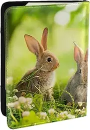 [JEJEA] Funny Rabbits Print Travel Organizer Credit Cards Case Passport BookPassport Holder Cover Wallet forTraveling,, Black, One Size