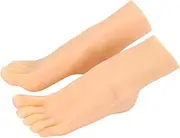 Practice Fake Foot Model, Silicone Foot Mannequin, Lifelike Flexible Manicure Practice Model for Nail Art Sketch Training with Stockings and Nail Stickers, Silicone Foot Model