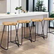 4x ALFORDSON Bar Stools Tractor Seat Light Wood