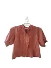 Natural Life nwt shirt womens size Medium brown mauve eyelet snap top cotton