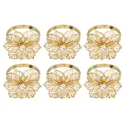 12Pcs Napkin Rings, Flower Table Napkin Holders Buckles for Decorations, Gold