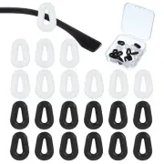 Water Drop Shape Eye Glasses Ear Grip, 12 Pairs Hook with Box, Black/White