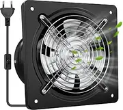 Yrichtra 150 mm Extractor Fan 525 m³/h - Quiet Operation, Backflow Flap for Better Air Exchange, Protection Against Moisture, Improved Air Quality, Ideal for Bathroom, Kitchen and Garage - Black