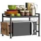 Extendable Microwave Oven Rack - Adjustable Kitchen counter shelf, 2 Tier Mic...