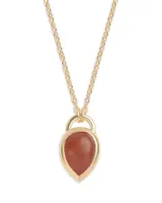 Moon & Meadow 14K Yellow Gold Brown Moonstone Pendant Necklace, 16-20