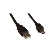 10ft USB Type A to Mini B 5 Pin Cable - Black