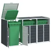 vidaXL Wheelie Bin Storage for Triple Bins Anthracite 216x81x115 cm Steel
