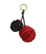 pompom lambskin charm One size Red