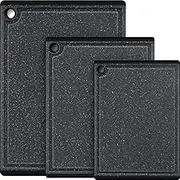Kikcoin Plastic Cutting Coards for Kitchen, 3-Piece Large Cutting Board Set Dishwasher Safe Chopping Boards with Non-slip Feet and Juice Grooves,