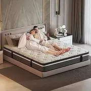 Royal Sleep Double Euro Top Mattress - 9 Zone Pocket Spring Foam Bed Mattress - 30cm Thick Medium Firm Foam with Cotton Fabric Dust Resistant