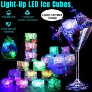 ICE CUBES LED light up 12-60 Multicolor & flash ,drinks parties Liquid Activated