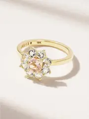 [Jennifer Meyer] Jennifer Meyer - Small 18-karat Gold, Aquamarine And Morganite Ring - 6 1/2 6 1/2 Gold