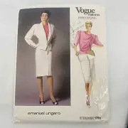 Vogue Paris Original Pattern 1766 Emanuel Ungaro Jacket Skirt Blouse SZ 8 Uncut