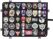 Patch Board Organiser Holder Display: HOMURY Tactical Military Patch Holder with Hook & Loop and Eyelets, Foldable Tactical Badge Emblem Display, Nylon Patch Hanger (Black, 62.5 x 48.5 cm)