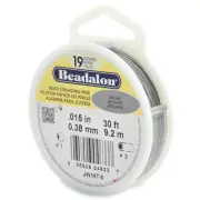 Beadalon Stringing Wire 19strand Wire .015 Bright 30ft/ spool-Beading wire