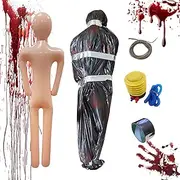 Jeruytgh Halloween Mannequin Full Body,Halloween Inflatable Dead Props - Scary Halloween Body Yard Inflatables, Halloween Inflatable Corpse Prop for Outdoor Backyard Garden