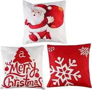 Hoement Linen Christmas Pillowcase Pillow Covers Pillow Protectors for Bed Sofa