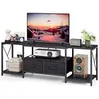 Homeiju TV Stand for TVs up to 75 Inch, Entertainment Center with Fabric Draw...