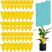 40 Pack Fruit Fly Trap Indoor Yellow Dual Sided Gnat Trap-Sticky Fly Trap-Fruit