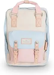 [Doughnut] Macaroon Backpack for Men and Women Lightweight School Bag Casual Daypack 16 Liters Basic Water Resistant Rucksack for Travel, Sports, Hiking with Pockets(Iceberg X Cream X Sakura), Iceberg X
