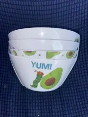 The Very Hungry Caterpillar Eric Carle Children's Bowls Set of 4 & 2 Plates