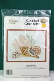 New 1990 Golden Bee Embroidery Kit #60384 "Conch Shell" 10 x 8 "