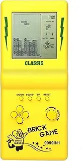 CZT New large screen brick game console classic nostalgic puzzle built-in 23 games speed/difficulty adjustable powered by 2 AA batteries(not included) best gift (Yellow)