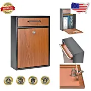 Durable Steel Wall-Mounted Mailbox with Anti-Fishing Lock for added Security