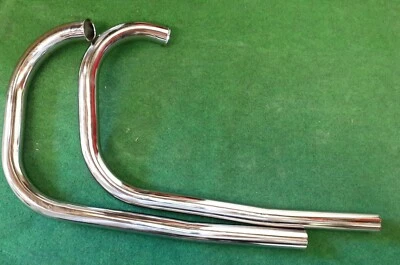 Norton Dominator Wide & Slimline Frame Exhaust Pipes on - Made in England