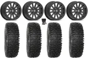 Valor V05 Bdlk 15" Wheels Bk 33" RC500S Sticky Tires Can-Am Commander Maverick