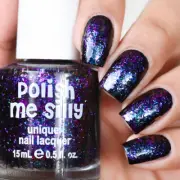 Polish Me Silly - Just Dance - Magenta Purple Blue Gold Green Flakie Nail Polish