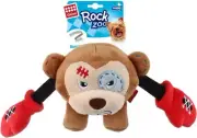 Gigwi Rock Zoo Boxer Monkey Interactive Plush Dog Squeaker Toy Small