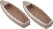 VALICLUD 2pcs Miniature Nautical Boat Ornaments Unfinished Wooden Canoe Models for Home Decor Desktop and Shelf Display for Nautical Theme Decoration