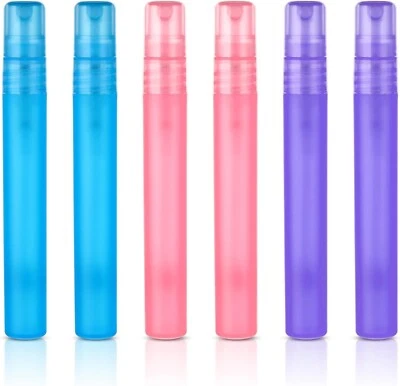 6 Pcs 10ml Pen Clip Fine Mist Plastic Atomizer Vials Empty Perfume Sample Tube