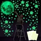 435x Wall Stickers Luminous Stars Moon Planet Glow In The Dark Nursery Kids Room