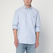 [Polo Ralph Lauren] Light blue striped Oxford shirt Custom-Fit S Black