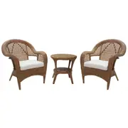 Florida Antique Brown Patio Set - 2 Chairs,Table & Cushions