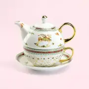 Grace Teaware Holiday Christmas Rocking Horse Tea For One Set with Gift Box