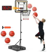 Canasta de baloncesto para niños en interiores con marcador y cronómetro