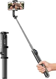 67‘’ Selfie Stick Tripod, Phone Tripod with Wireless Remote Control, Portable Selfie Stick Tripod for Photograph, Live Streaming, Video Recording, Compatible with All Cell Phones (Black)