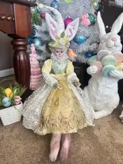 NWT Cynthia Rowley LARGE 28" Easter Spring Bunny Fairy Elf Shelf Sitter Doll