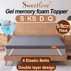 Gel Memory Foam Mattress Topper 7 Zone King Single Queen Double Matress Pad Mat